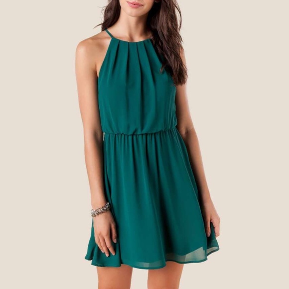 Francesca's Evergreen A-line Dress - Picture 3 of 3